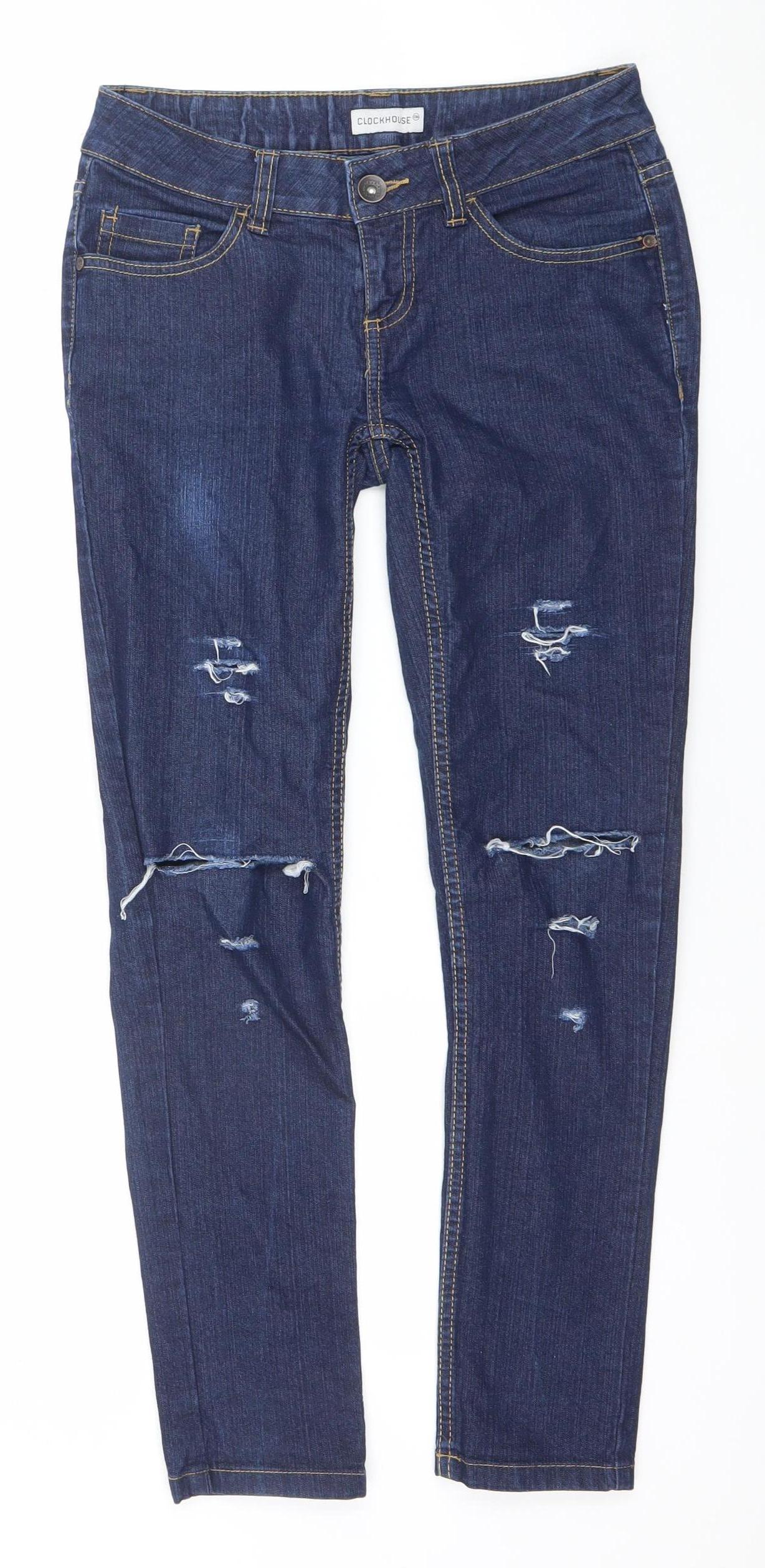 Womens UK Size 8 C&A Slim Fit Skinny Blue Jeans