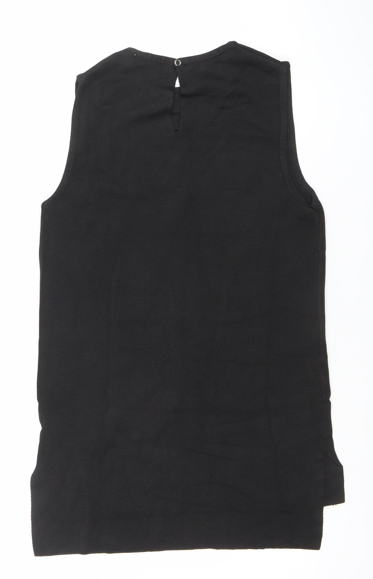 Womens UK Size XS Mango Black Basic Blouse