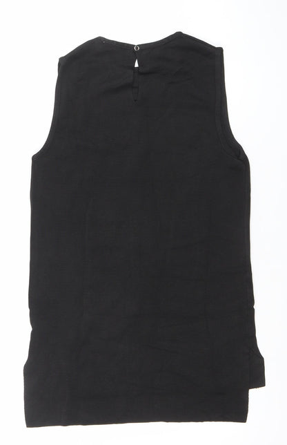 Womens UK Size XS Mango Black Basic Blouse
