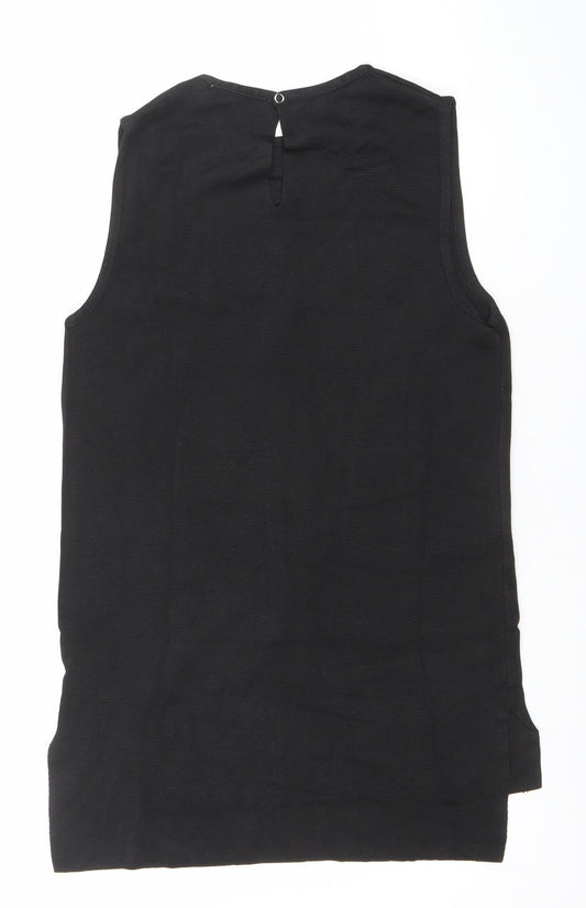 Womens UK Size XS Mango Black Basic Blouse