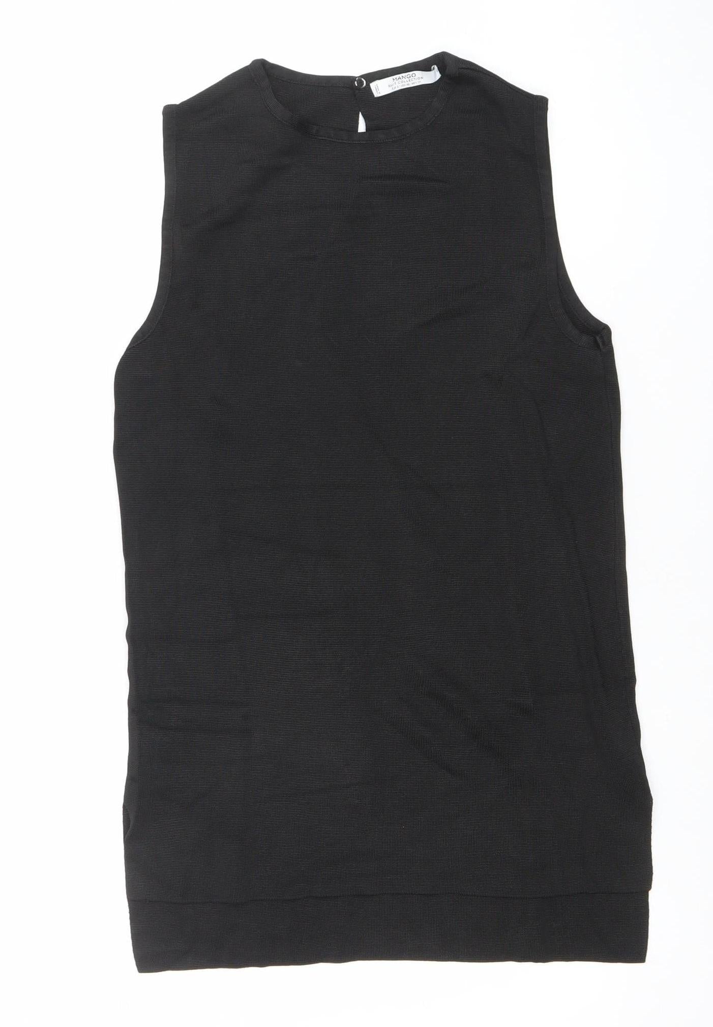 Womens UK Size XS Mango Black Basic Blouse