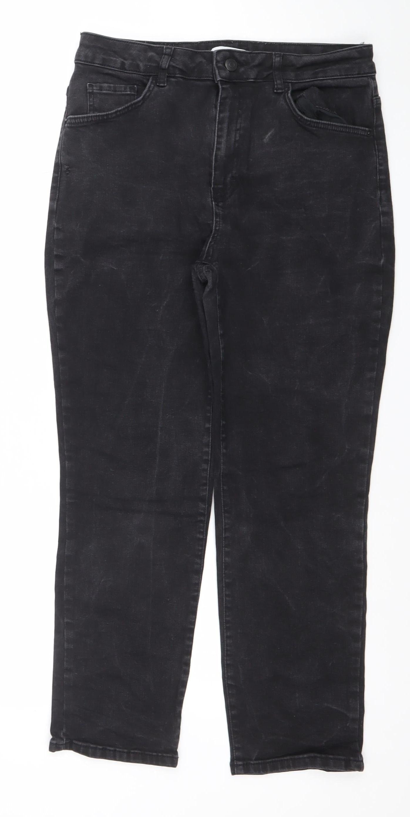 Womens UK Size 12 Gallery Regular Fit Straight Black Jeans