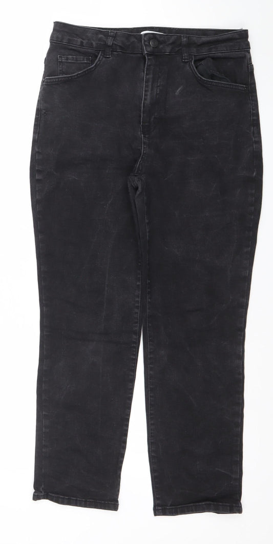 Womens UK Size 12 Gallery Regular Fit Straight Black Jeans