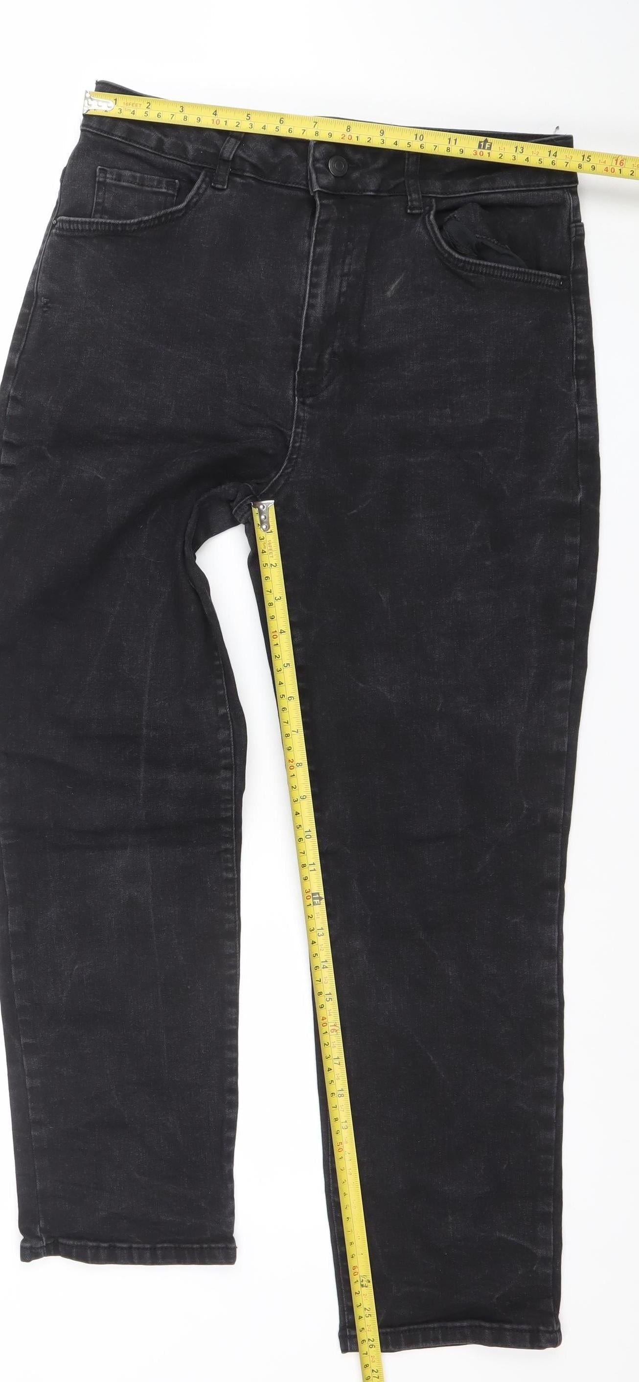 Womens UK Size 12 Gallery Regular Fit Straight Black Jeans