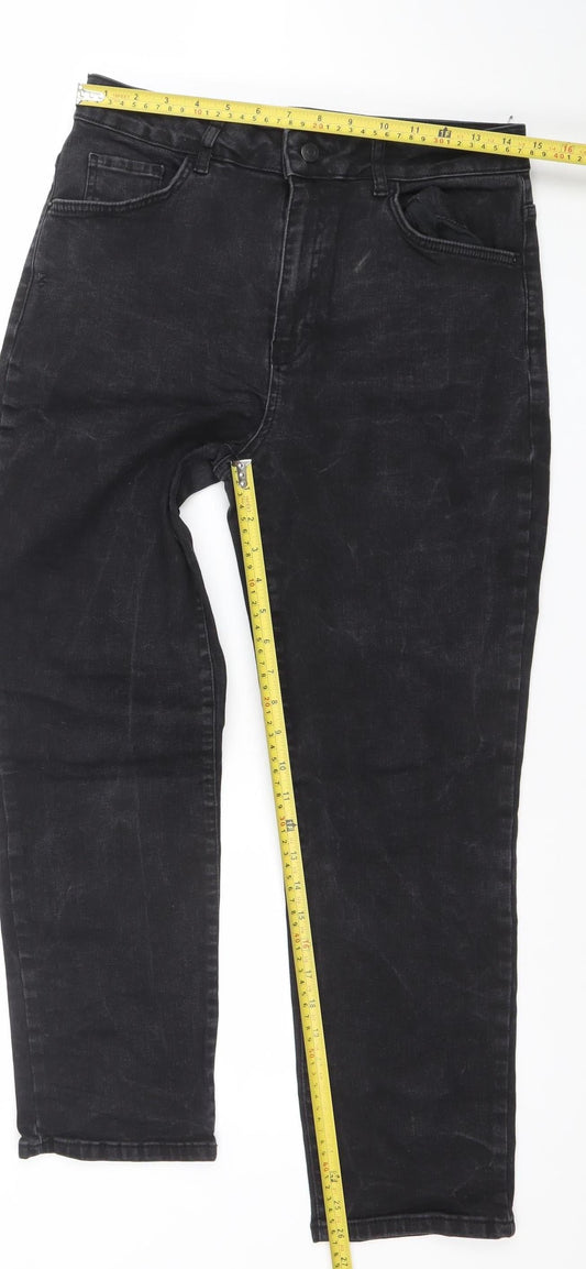 Womens UK Size 12 Gallery Regular Fit Straight Black Jeans