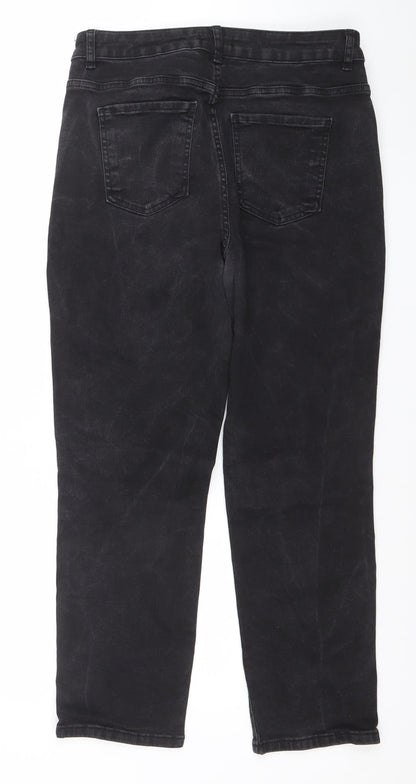 Womens UK Size 12 Gallery Regular Fit Straight Black Jeans
