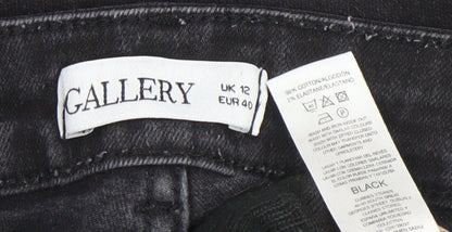 Womens UK Size 12 Gallery Regular Fit Straight Black Jeans