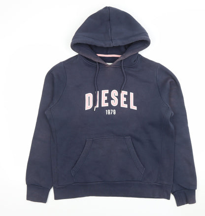 Womens UK Size M Diesel Blue Pullover Hoodie