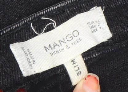 Womens UK Size 8 Mango Slim Fit Slim Black Jeans