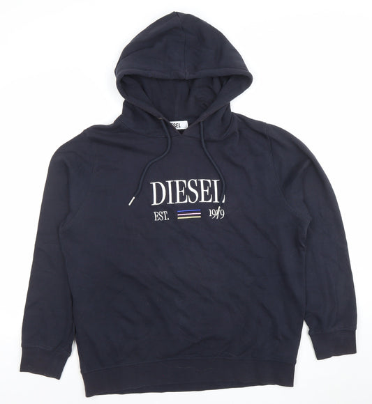 Womens UK Size M Diesel Black Pullover Hoodie