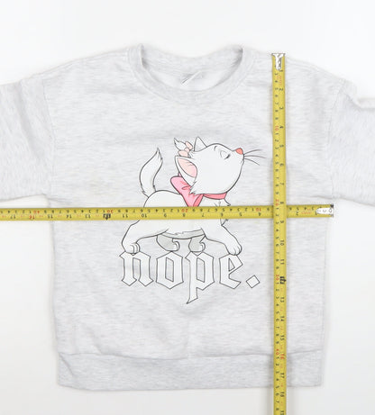 Disney Girls Grey Marie Aristocats Pullover Sweatshirt 8 Years