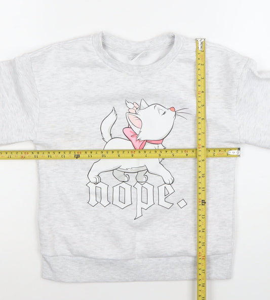 Disney Girls Grey Marie Aristocats Pullover Sweatshirt 8 Years