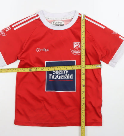 O'Reillys Boys Red 7-8 Years Football Jersey T-Shirt