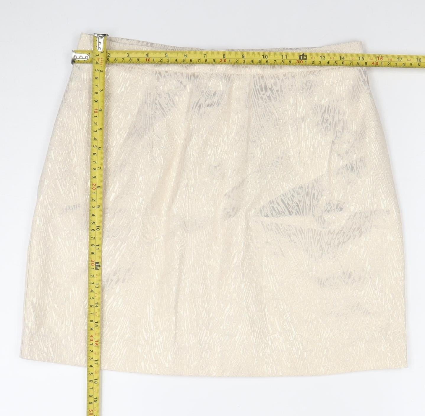 Womens UK Size 12 River Island Straight & Pencil Jacquard Skirt