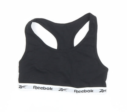 Reebok Girls Black M Sports Crop Tank Top Gym Training Activewear