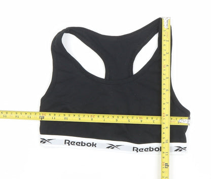 Reebok Girls Black M Sports Crop Tank Top Gym Training Activewear