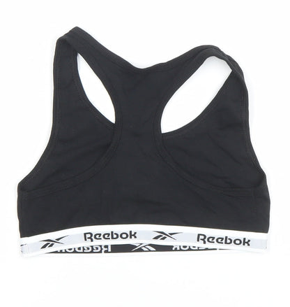 Reebok Girls Black M Sports Crop Tank Top Gym Training Activewear