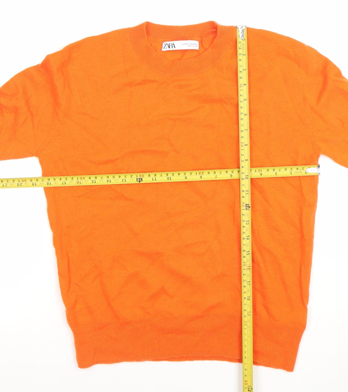 Womens UK Size XS Zara Orange Pullover Jumper
