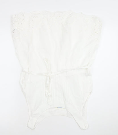 Womens UK Size M JoJo Maman Bébé White Tunic Blouse