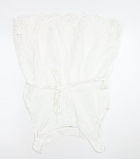 Womens UK Size M JoJo Maman Bébé White Tunic Blouse
