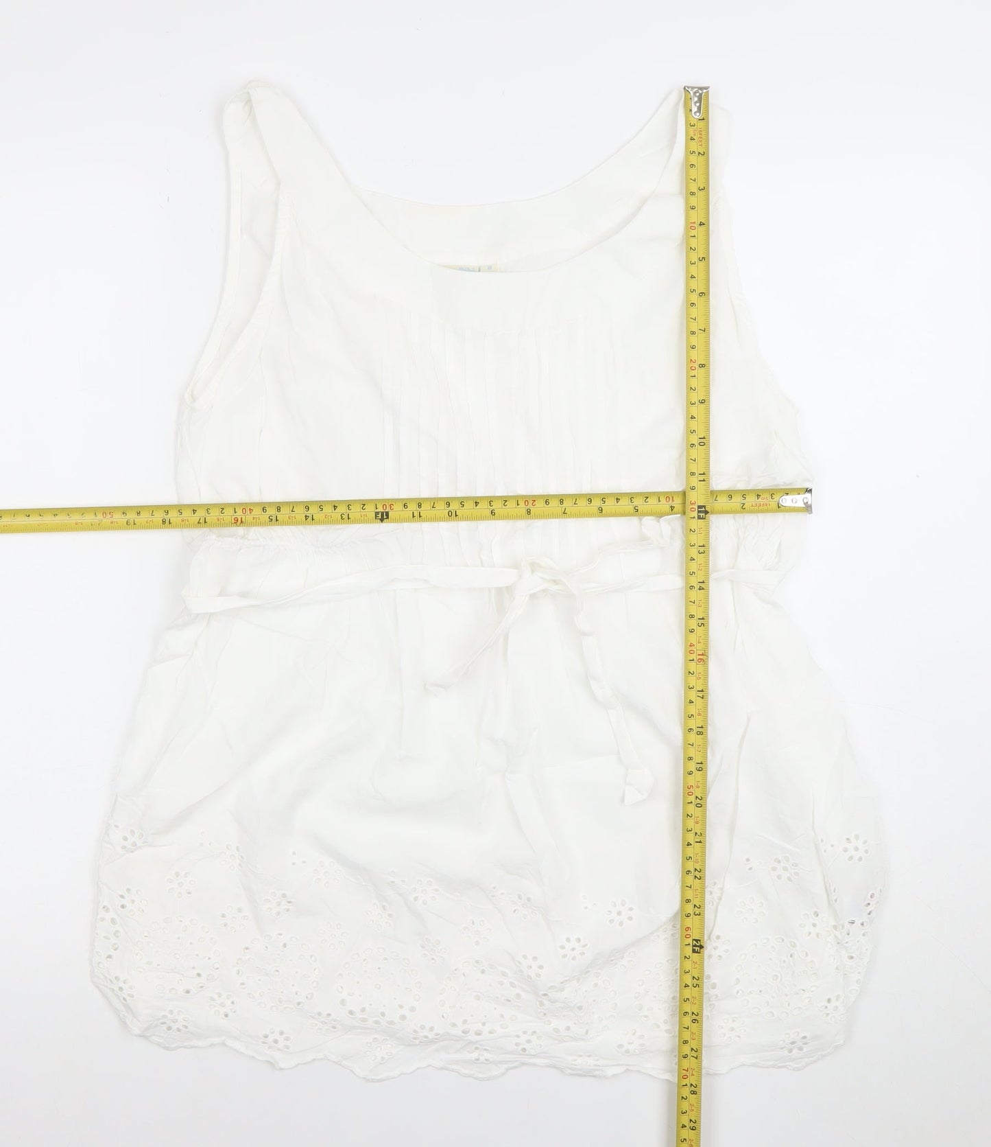 Womens UK Size M JoJo Maman Bébé White Tunic Blouse