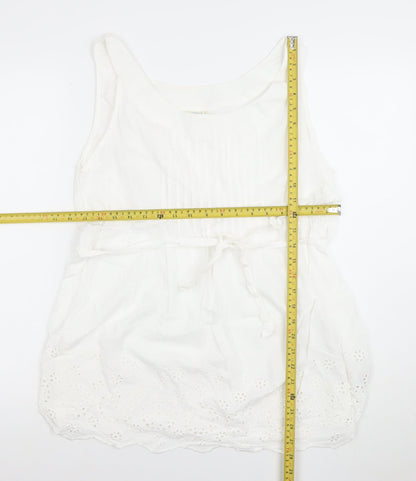 Womens UK Size M JoJo Maman Bébé White Tunic Blouse