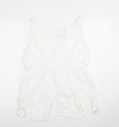Womens UK Size M JoJo Maman Bébé White Tunic Blouse