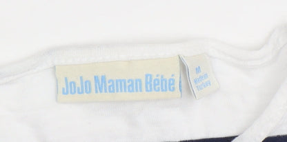 Womens UK Size M JoJo Maman Bébé White Basic T-Shirt