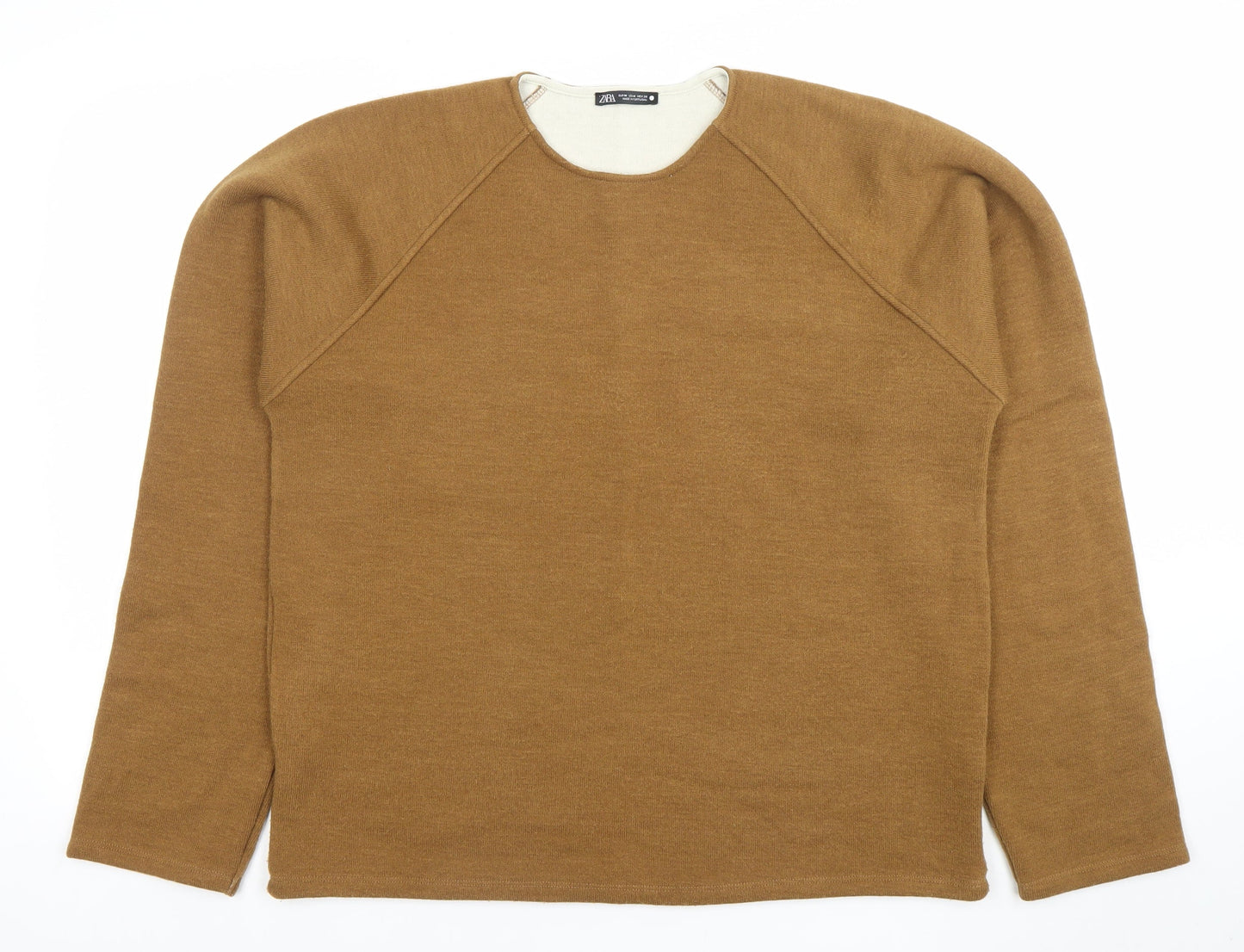 Womens UK Size M Zara Brown Pullover Jumper