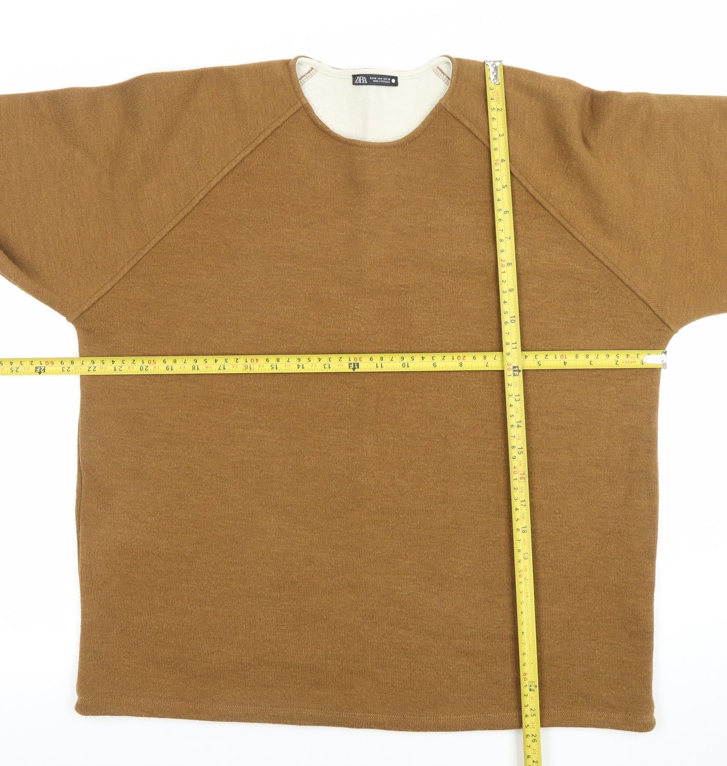 Womens UK Size M Zara Brown Pullover Jumper