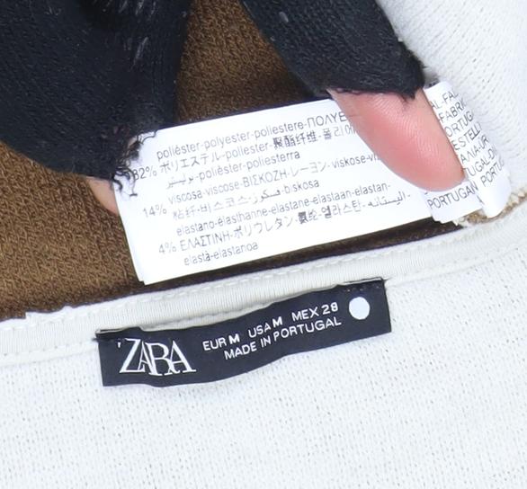 Womens UK Size M Zara Brown Pullover Jumper