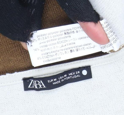 Womens UK Size M Zara Brown Pullover Jumper