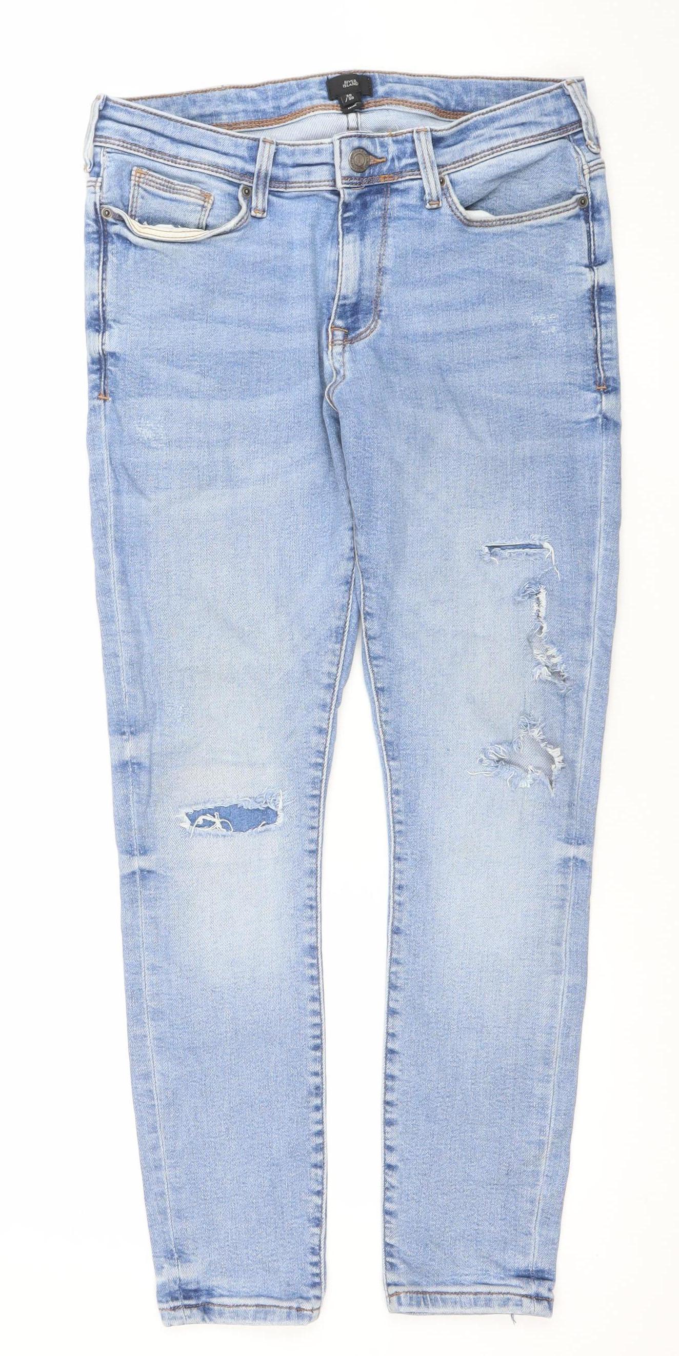 Mens UK Size 30 River Island Slim Fit Skinny Blue Jeans