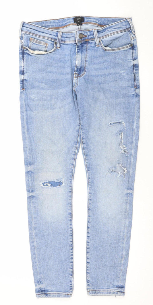 Mens UK Size 30 River Island Slim Fit Skinny Blue Jeans