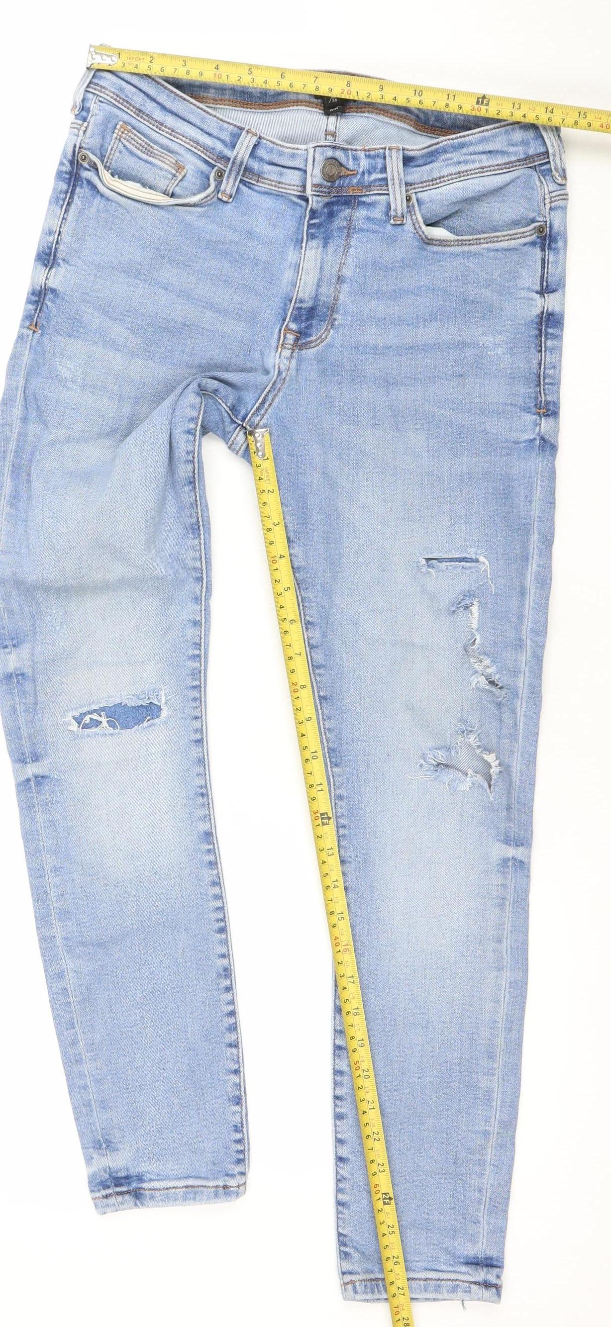 Mens UK Size 30 River Island Slim Fit Skinny Blue Jeans