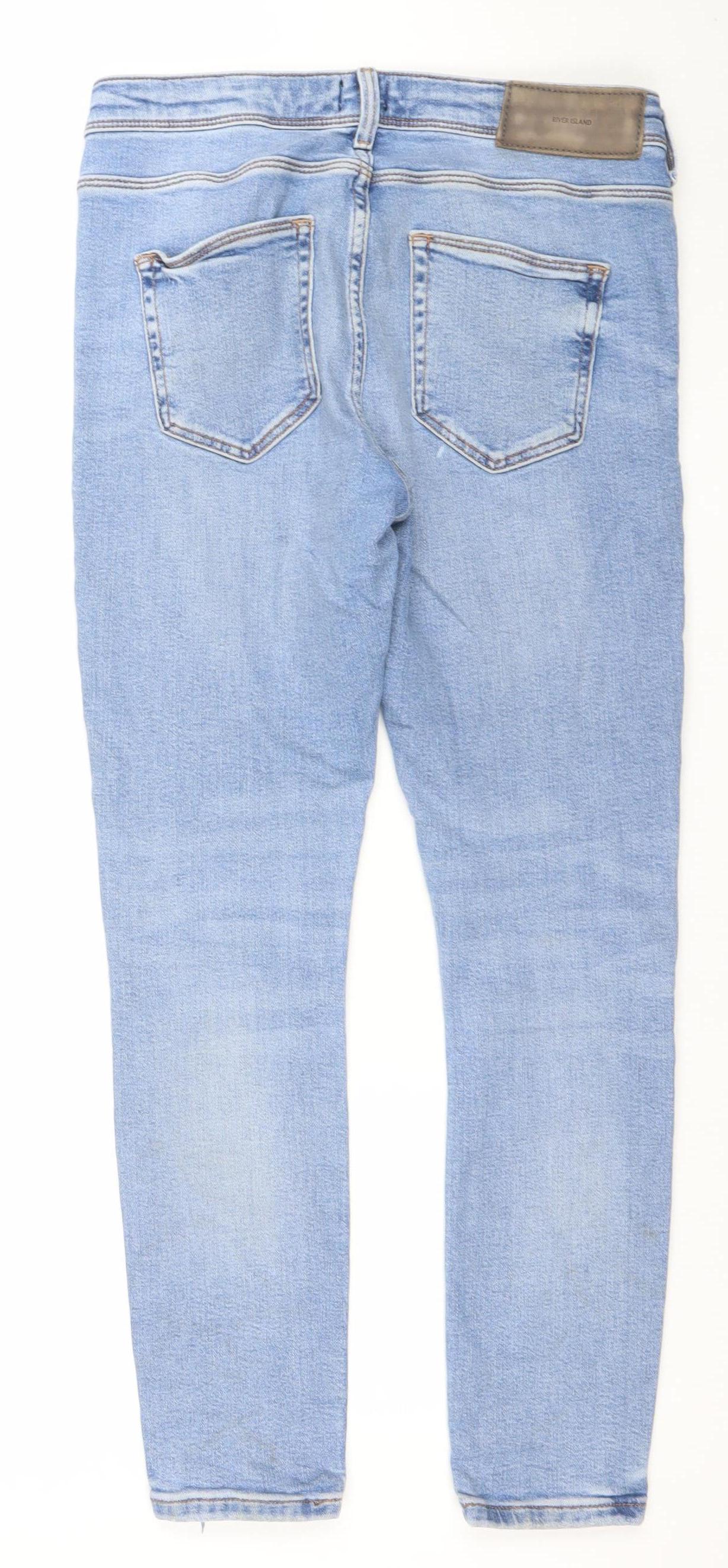 Mens UK Size 30 River Island Slim Fit Skinny Blue Jeans