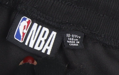 NBA Boys Black 10-11 Years Jogger Sports Sweatpants with Bulls Logo