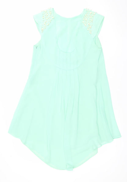 Womens UK Size L Mangano Green Tunic Blouse