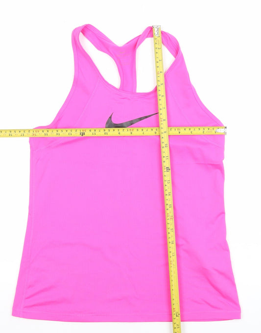 Nike Women Pink Dri-FIT Racerback Athletic Tank Top Size S