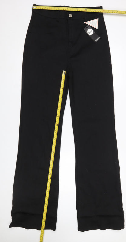 Boohoo Women’s Black Cotton Blend Stretch Straight Trousers UK14