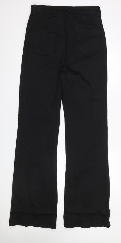 Boohoo Women’s Black Cotton Blend Stretch Straight Trousers UK14