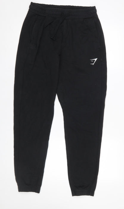 Womens UK Size S Gymshark Regular Fit Jogger Black Trousers