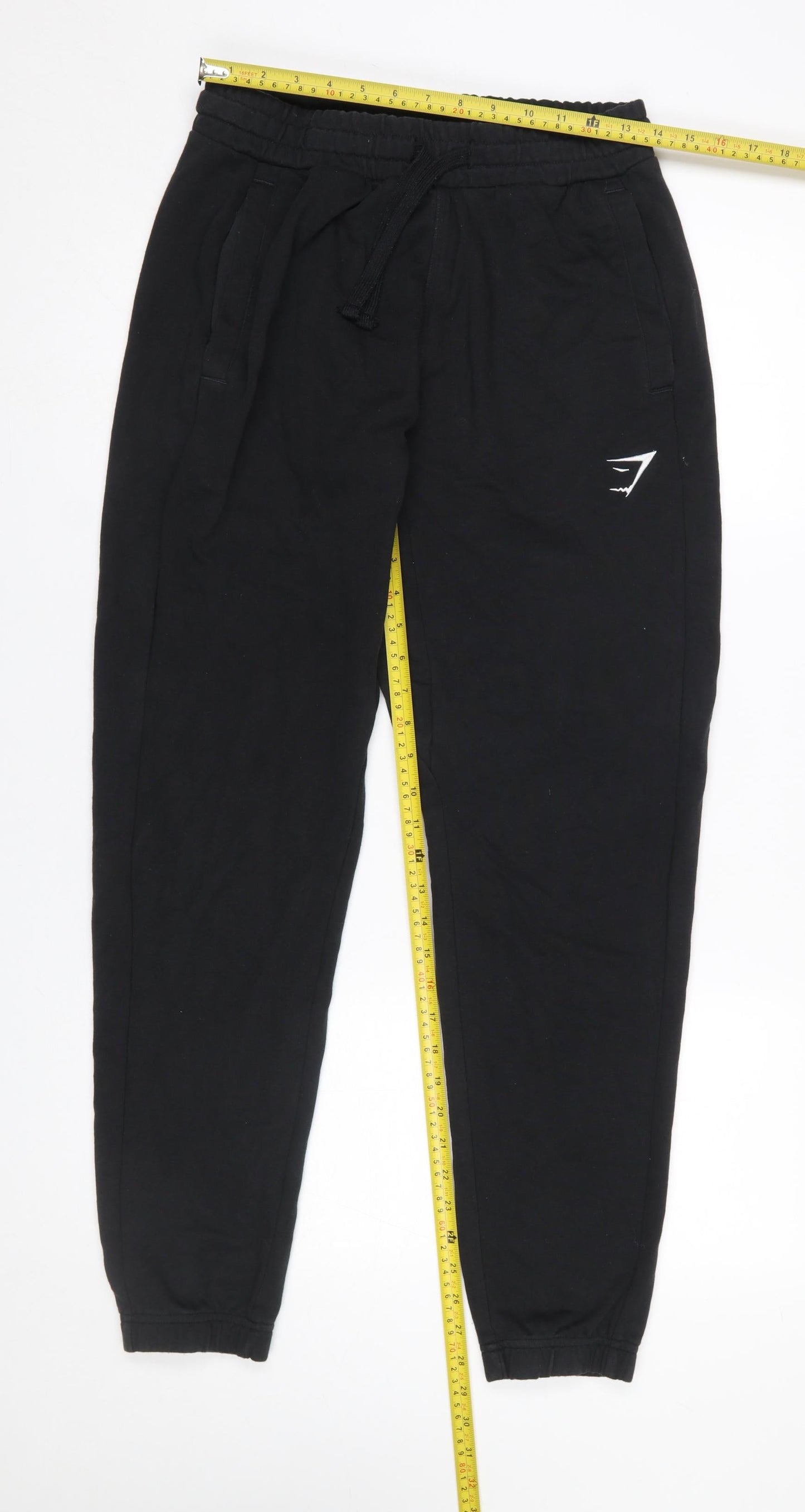 Womens UK Size S Gymshark Regular Fit Jogger Black Trousers