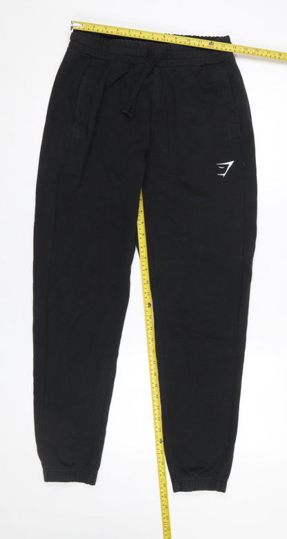 Womens UK Size S Gymshark Regular Fit Jogger Black Trousers