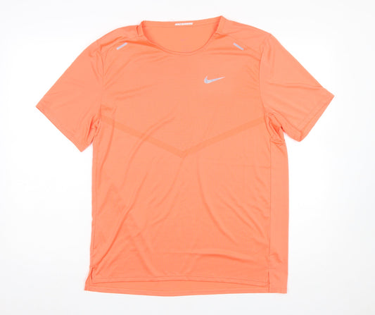 Mens UK Size M Nike Orange Running & JoggingGym & TrainingFootball T-Shirt