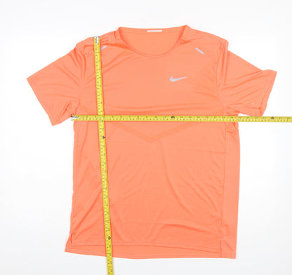 Mens UK Size M Nike Orange Running & JoggingGym & TrainingFootball T-Shirt