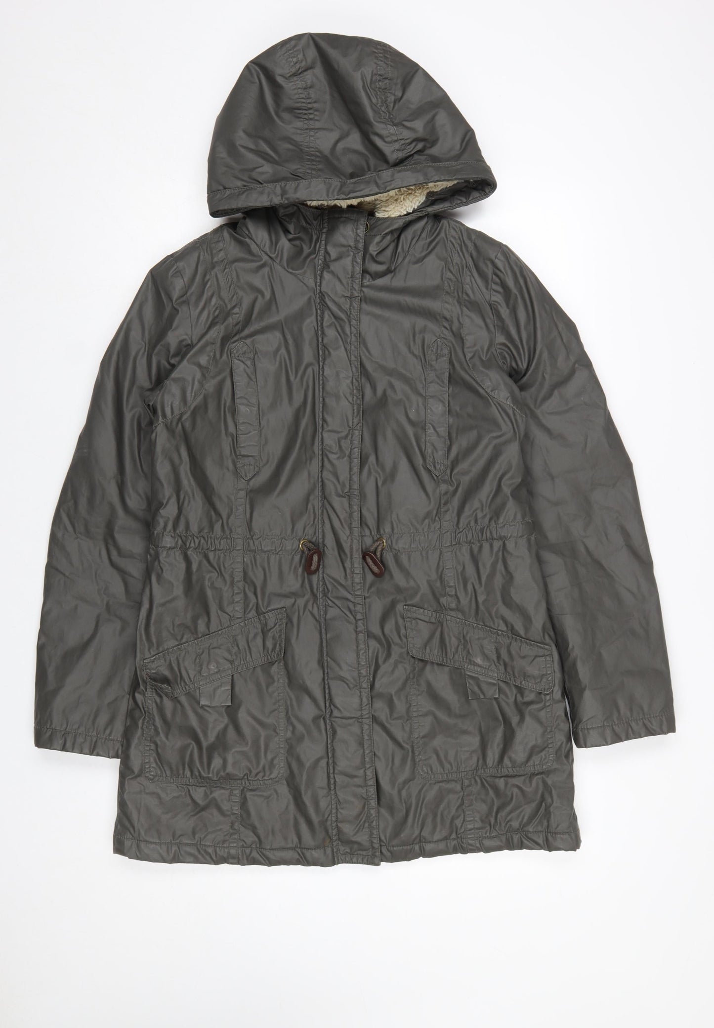 Womens UK Size 10 White Stuff Green Parka Coat