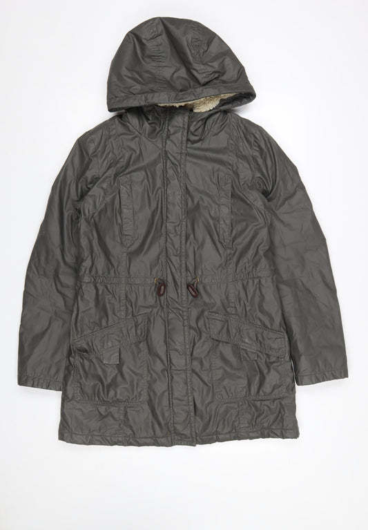Womens UK Size 10 White Stuff Green Parka Coat