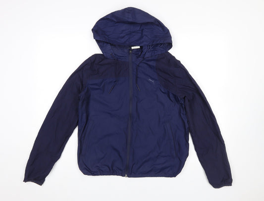 Mens UK Size M PUMA Blue Windbreaker Coat