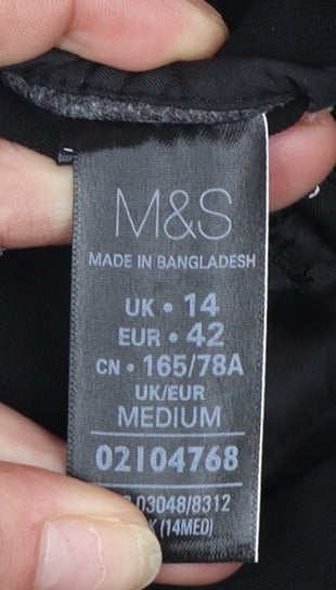 Womens UK Size 14 Marks and Spencer Regular Fit Business Casual Workwear Black T
